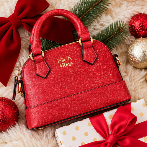 Red Shimmer Mini Crossbody Purse for Girls | Mila & Rose