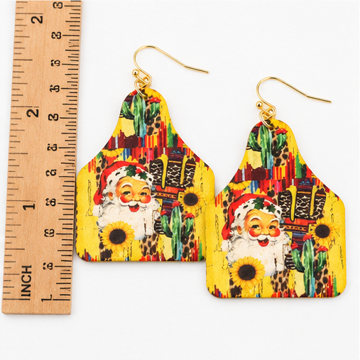 Santa's Wild West Christmas Earrings