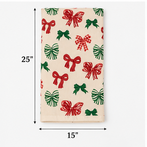 Christmas Bow Kitchen Towel Set – 2 Pieces
