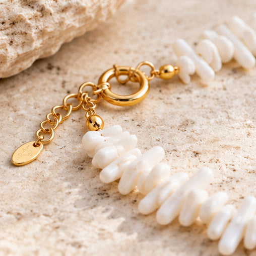 White Sands Coral Reef Chip Necklace | Coastal Statement Jewelry
