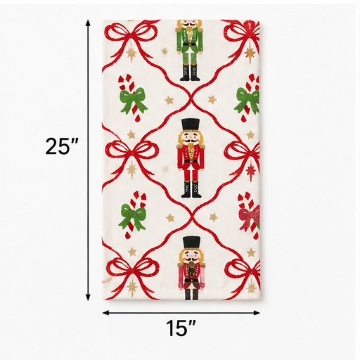 Christmas Nutcracker & Ribbon Bow Kitchen Towel Set — 2 Pack