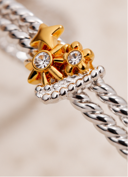 Howdy Western Two-Tone Cuff Bracelet