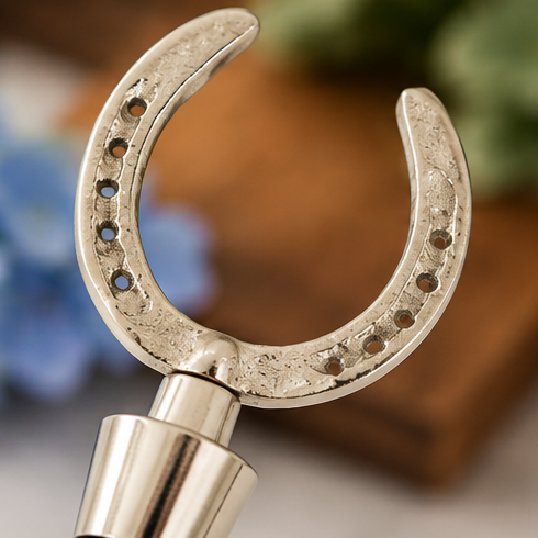 Huntley Equestrian Silver Horseshoe Wine Bottle Stopper