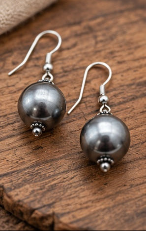 Western Silver-Tone Pearl 5-Strand Statement Necklace and Earring Set