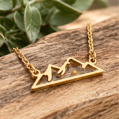 Gold Mustard Seed Mountain Necklace | Faith-Inspired Jewelry