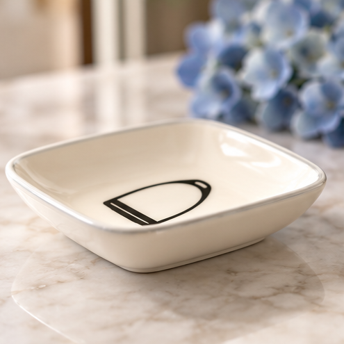 Equestrian Stirrup Ceramic Trinket Dish – Ivory White