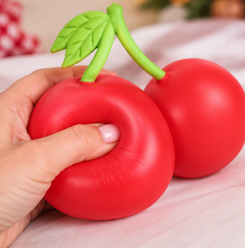 Jumbo Squeezy Cherries | Oversized Cherry Squishy Fidget Toy