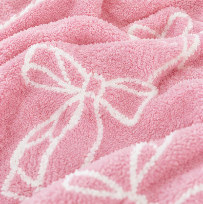 Pink Cowgirl Bow Cozy Throw Blanket