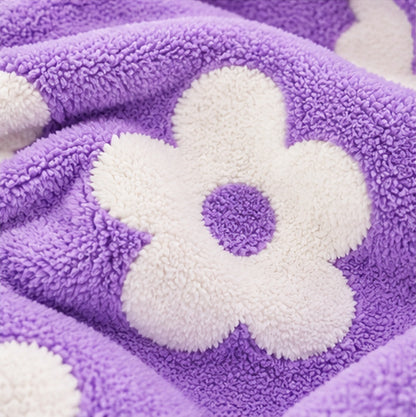 Lilac & Coconut Flower Plush Cozy Throw Blanket