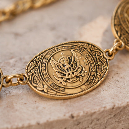 American Eagle Western Medallion Chain Belt | Antique Gold