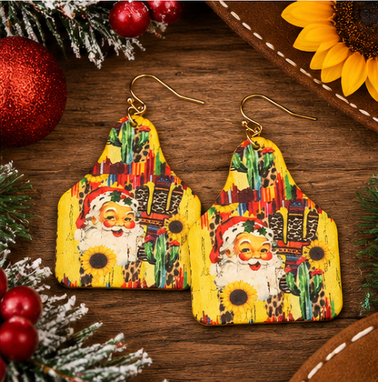 Santa's Wild West Christmas Earrings