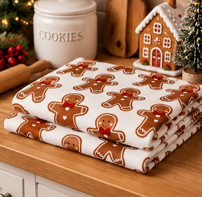 Gingerbread Christmas Kitchen Towels – Set of 2