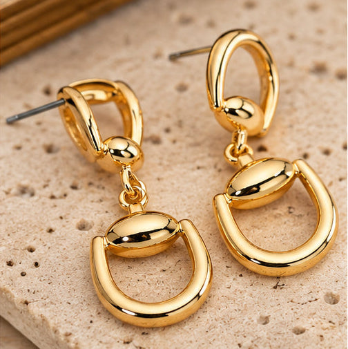 Equestrian Horsebit Link Drop Earrings | Gold, Silver & Two-Tone
