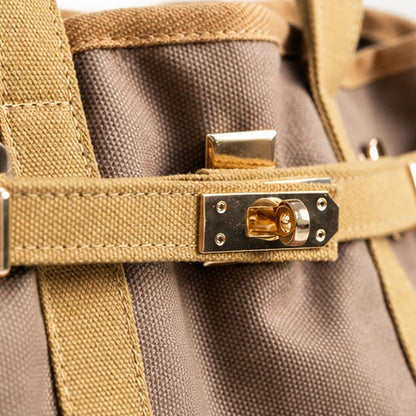 Huntley Equestrian Barnkin Two-Tone Canvas Tote Bag – Brown & Tan