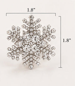 Crystal Snowflake Statement Stretch Ring — Gold & Silver