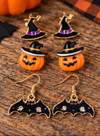 Witching Hour Halloween Earring Trio – 3 Pair Set
