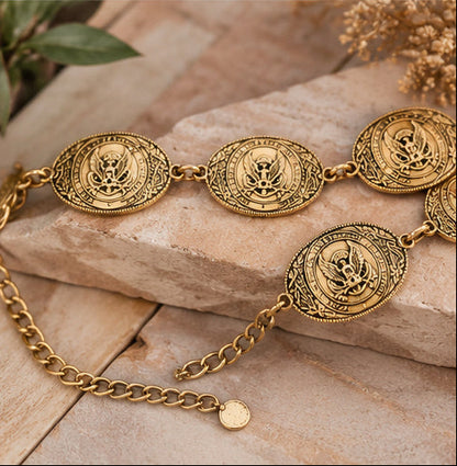 American Eagle Western Medallion Chain Belt | Antique Gold