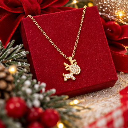 Sparkle All the Way Reindeer Necklace
