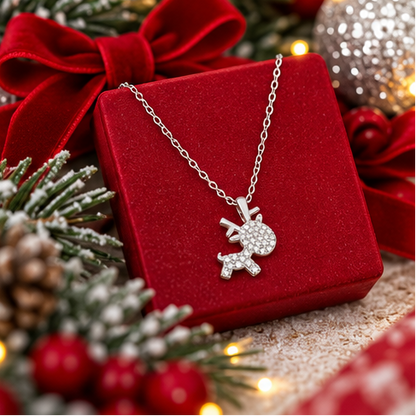 Sparkle All the Way Reindeer Necklace