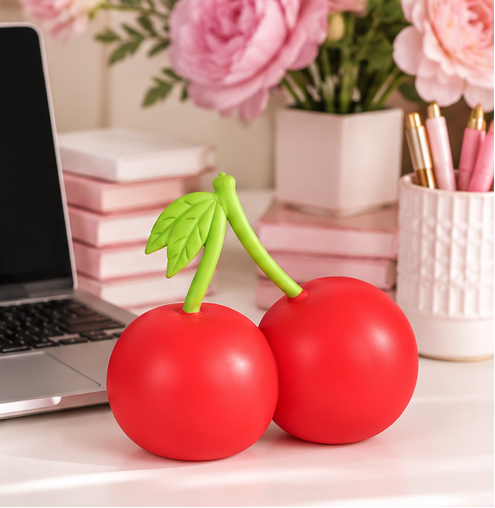 Jumbo Squeezy Cherries | Oversized Cherry Squishy Fidget Toy