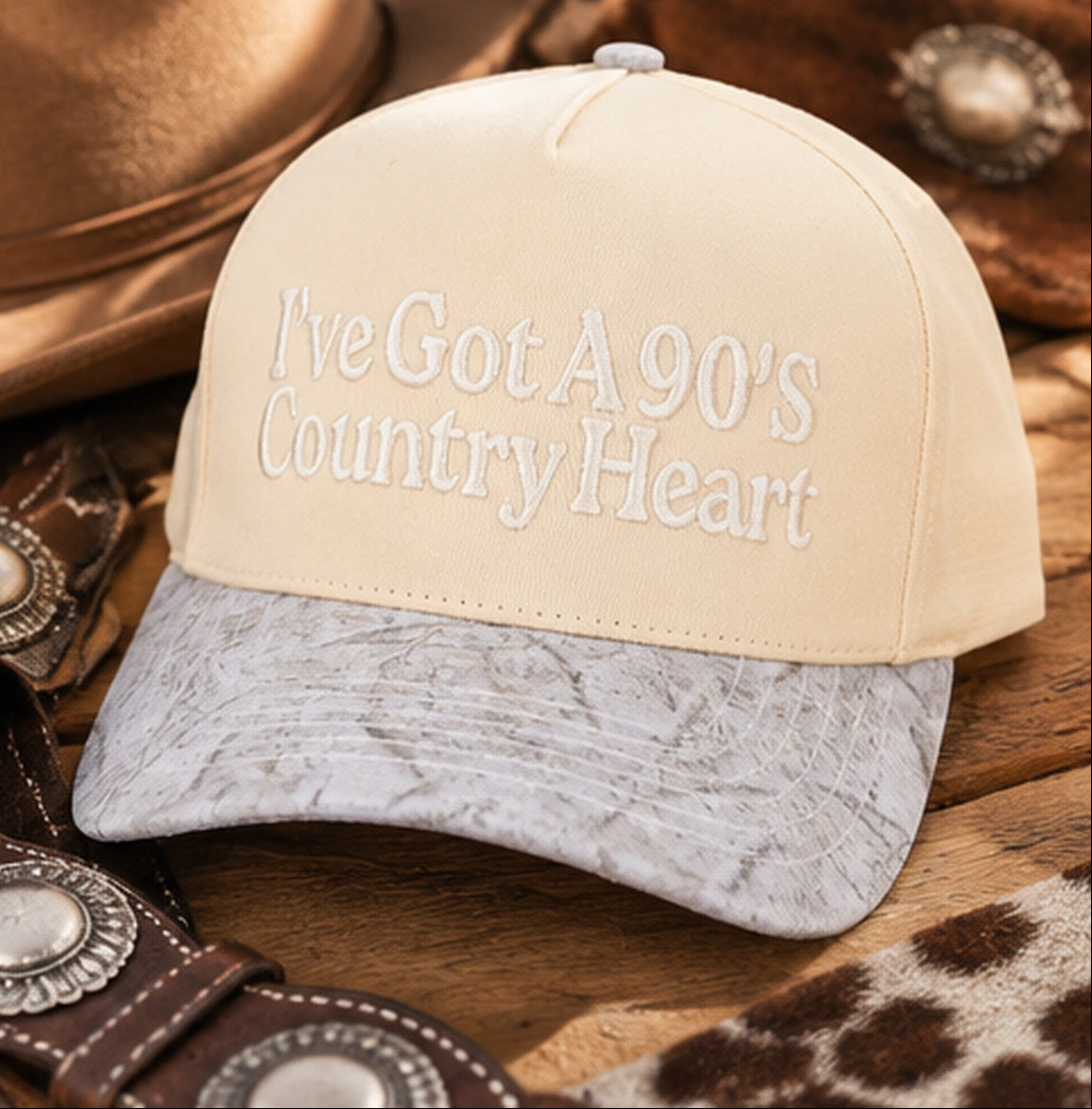 C.C. I've Got a 90's Country Heart Embroidered Trucker Hat
