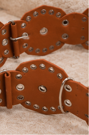 Western Heritage Statement Concho Belt – Black & Cognac
