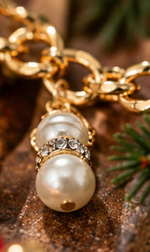 Christmas Charm Necklace and Snowflake Earrings Set | Gold or Silver