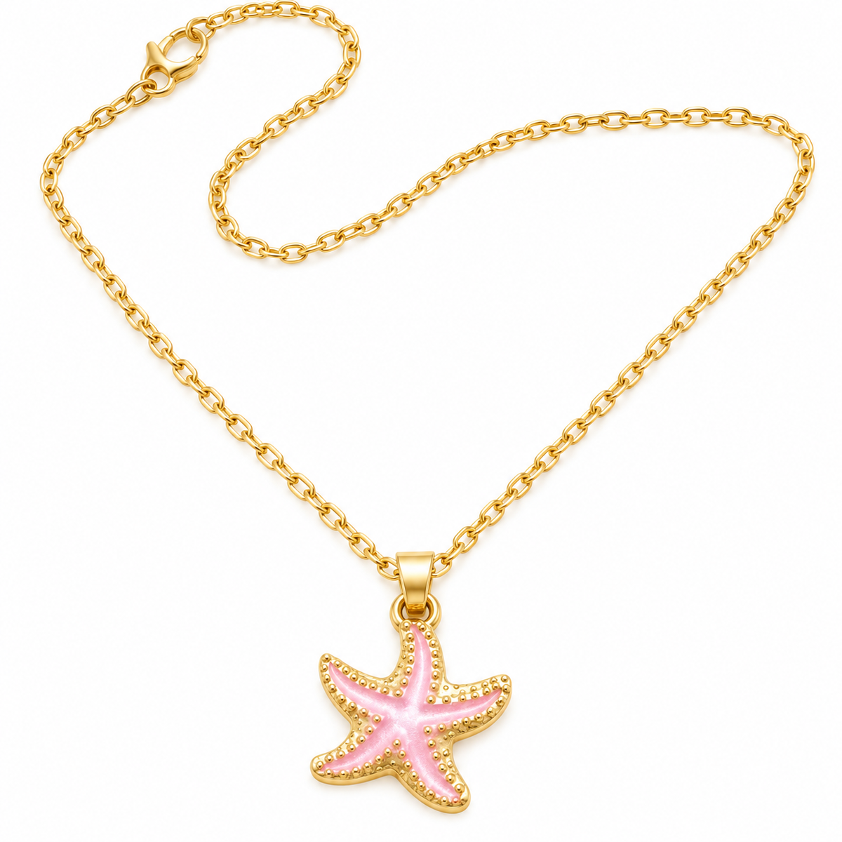 Seashells at the Seashore Starfish Pendant Necklace – Pink & Turquoise
