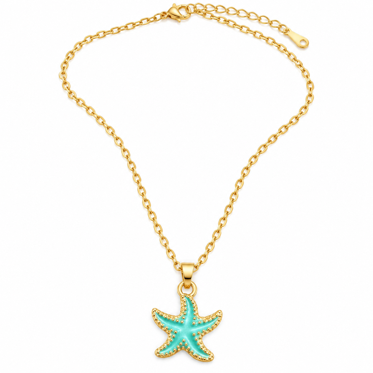 Seashells at the Seashore Starfish Pendant Necklace – Pink & Turquoise