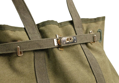 Huntley Equestrian Barnkin Canvas Tote Bag – Olive Green
