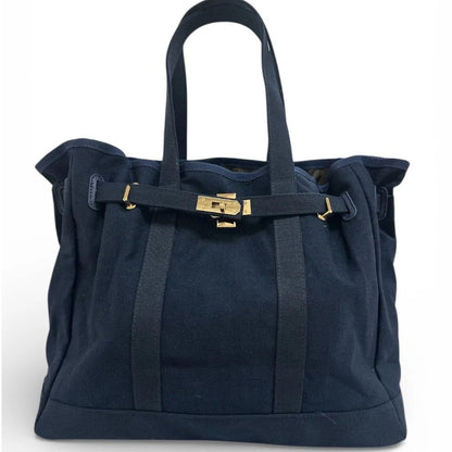 Huntley Equestrian Barnkin Canvas Tote Bag – Classic Navy