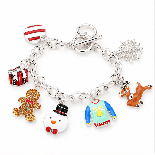 Christmas Cheer Holiday Charm Toggle Bracelet