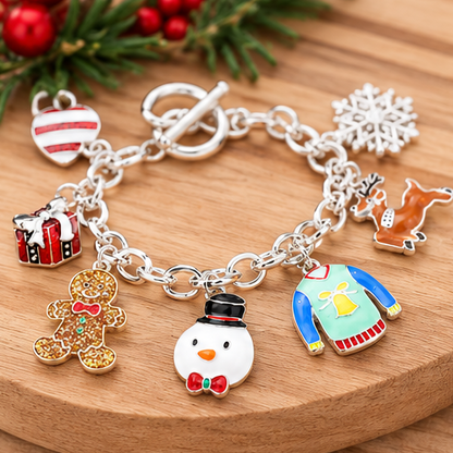Christmas Cheer Holiday Charm Toggle Bracelet