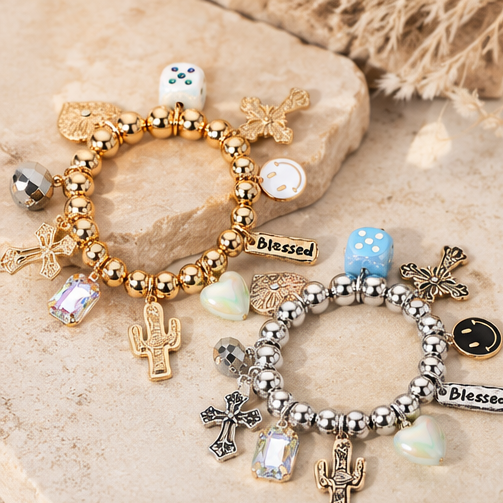 Blessed & Wild Western Charm Stretch Bracelet