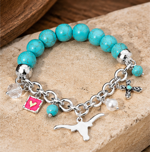Wild at Heart Turquoise Western Charm Bracelet