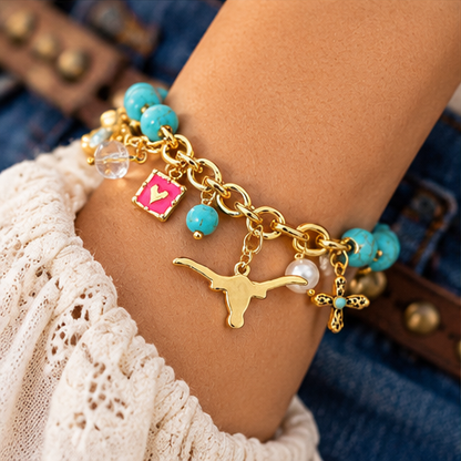 Wild at Heart Turquoise Western Charm Bracelet