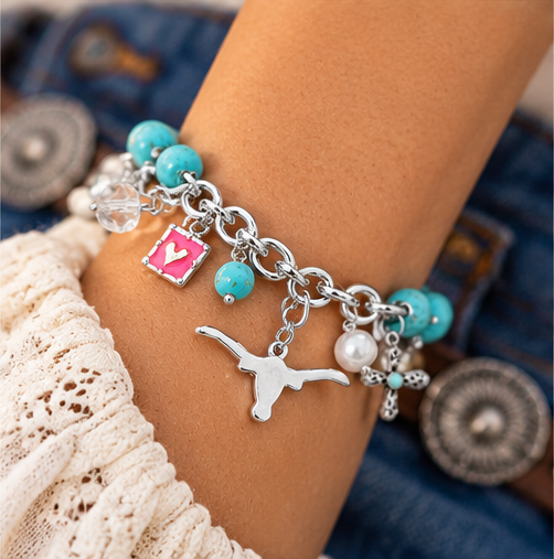 Wild at Heart Turquoise Western Charm Bracelet