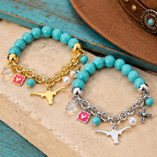 Wild at Heart Turquoise Western Charm Bracelet