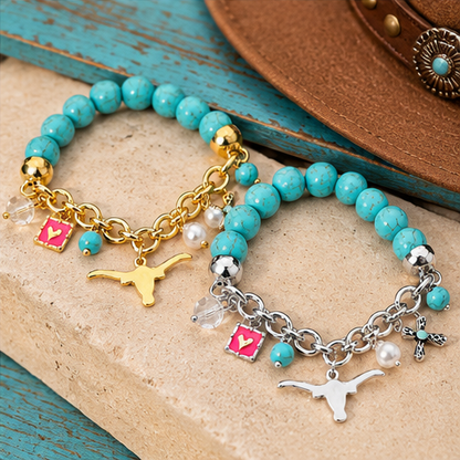 Wild at Heart Turquoise Western Charm Bracelet
