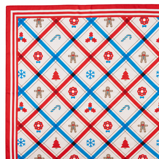 Merry & Bright Christmas Plaid Square Scarf