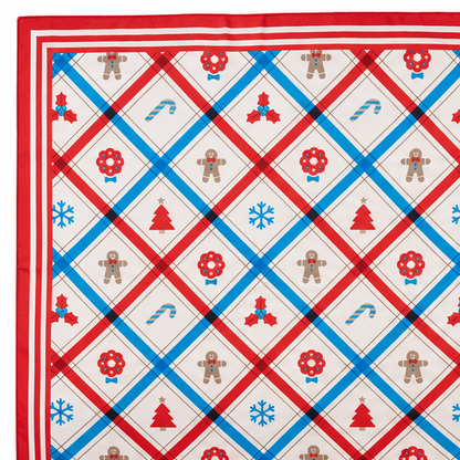 Merry & Bright Christmas Plaid Square Scarf
