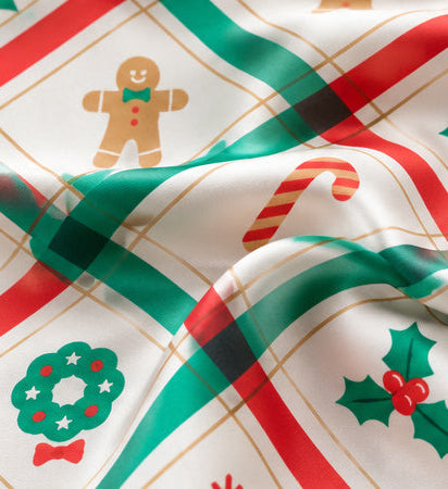 Merry & Bright Christmas Plaid Square Scarf