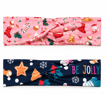 Merry & Jolly Christmas Twist Headband | Holiday Hair Accessory