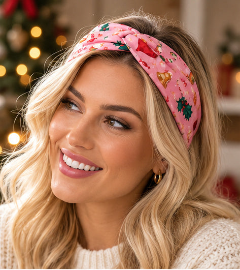 Merry & Jolly Christmas Twist Headband | Holiday Hair Accessory
