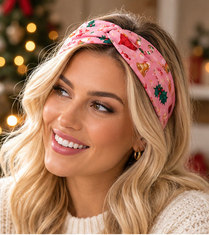 Merry & Jolly Christmas Twist Headband | Holiday Hair Accessory