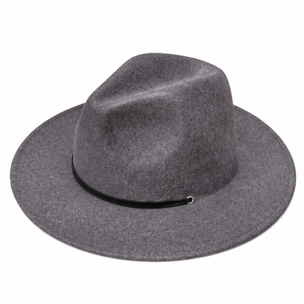 Charcoal Wool Felt Wide Brim Fedora Hat
