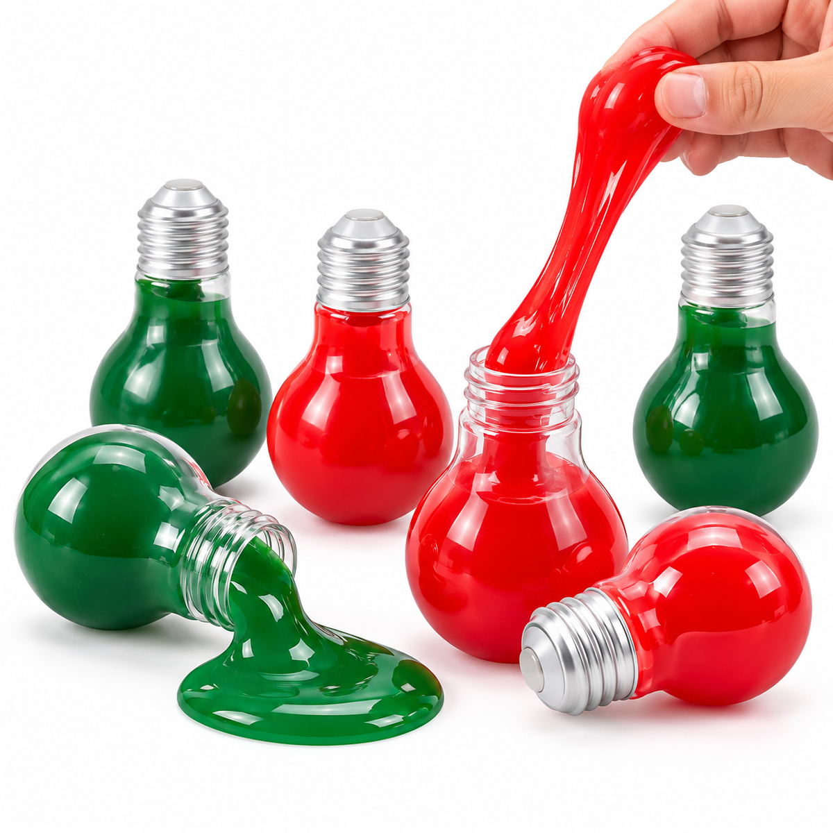 Christmas Light Bulb Slime — Red & Green Stocking Stuffer