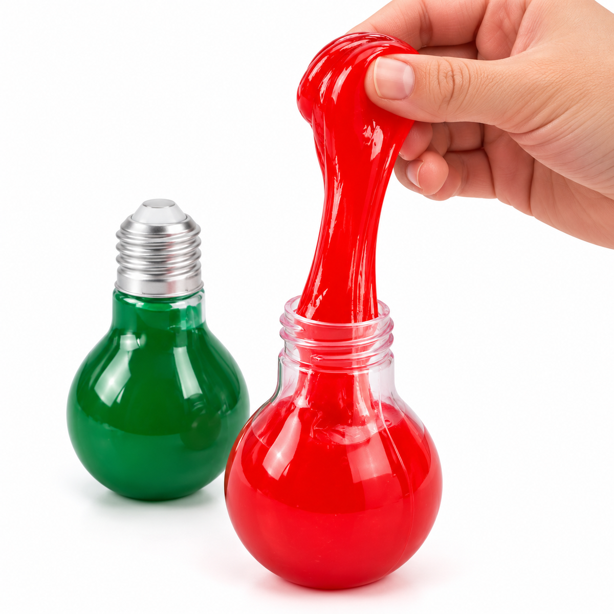 Christmas Light Bulb Slime — Red & Green Stocking Stuffer