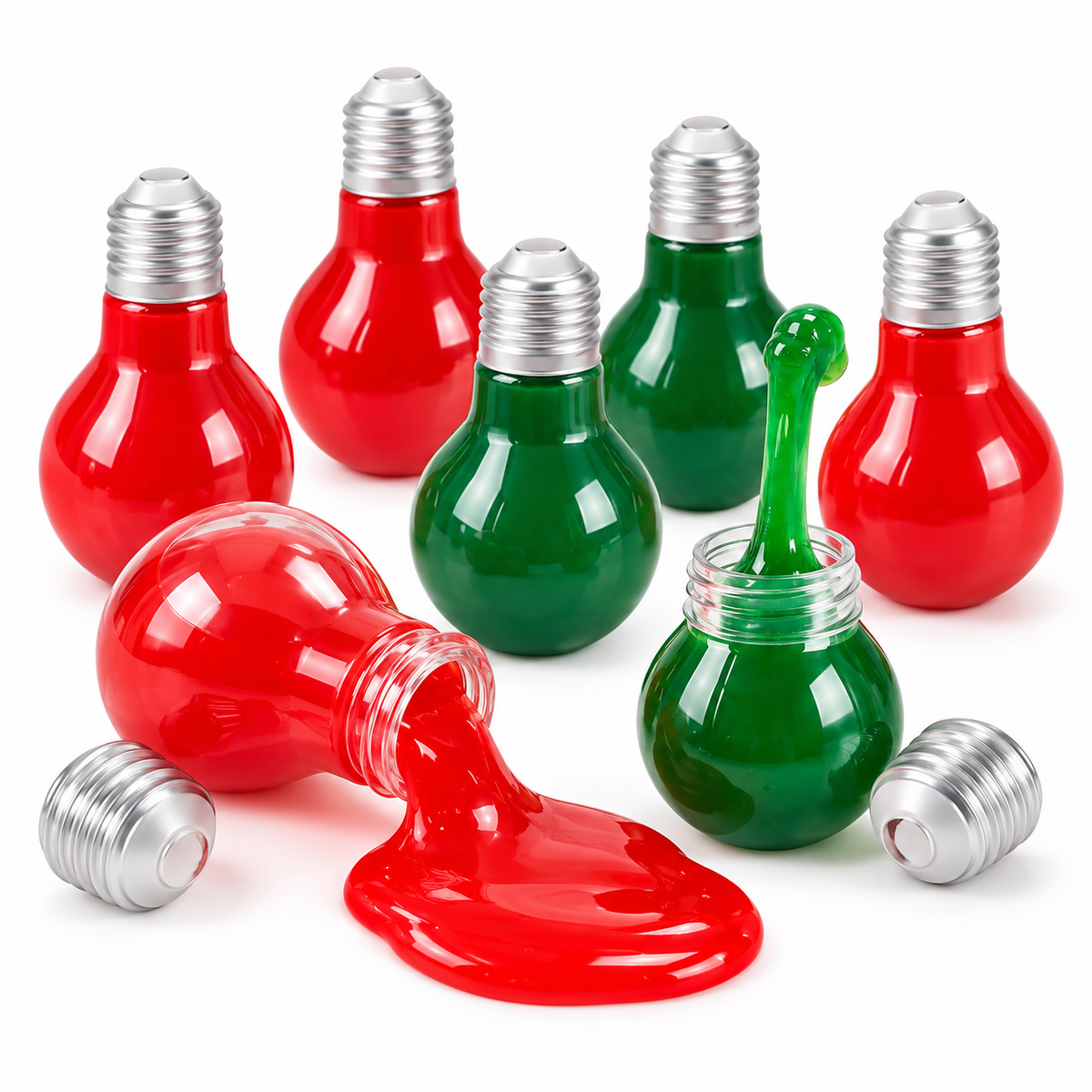 Christmas Light Bulb Slime — Red & Green Stocking Stuffer