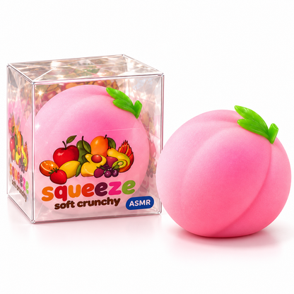 Peach Crunchy Squishy Toy | Stretchy ASMR Stress Ball